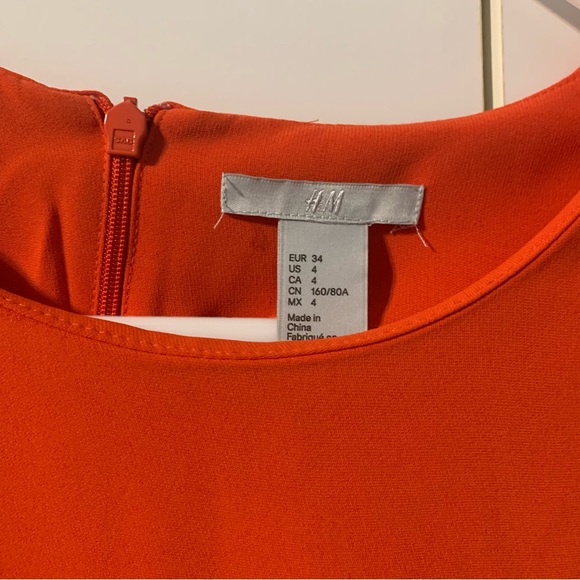 H&M Orange Blouse/ Top with Ruffle Sleeves. Size 4. Like New! Great Condition! - Picture 8 of 9